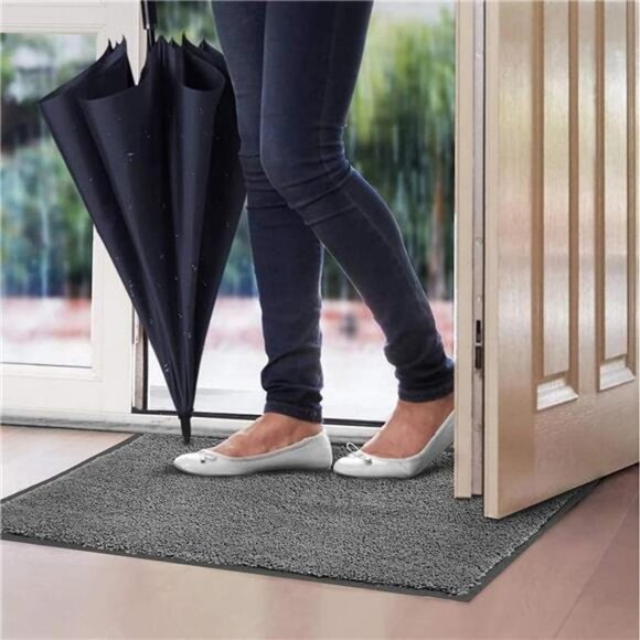 Indoor Microfiber Door Mat - Entryway Welcome Rug 29.5”x17” Grey - Picture 7 of 7